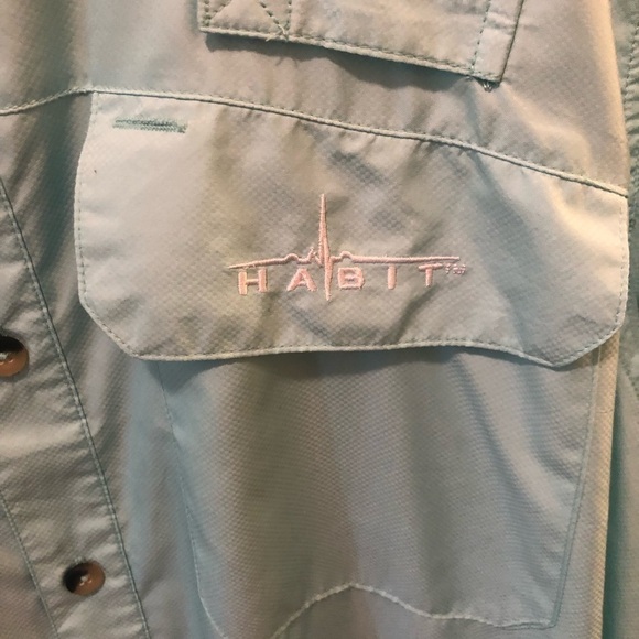 Habit Roll Tab Long Sleeve Fishing Shirt Mint Green Size XL SPF 30 Lightweight - Picture 3 of 5